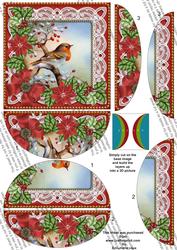 Red Robin Poinsettia 5in Side by Side Round Stacker