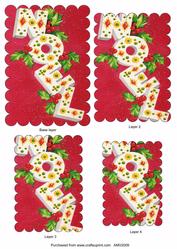 Christmas Noel Scallop Pyramid Toppers