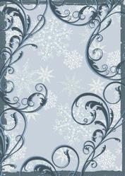 Christmas Blue Village Swirls Backing Paper