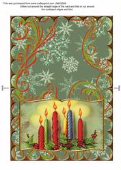 Christmas Candles Scallop Edge Book Card
