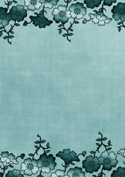Dusky Teal Floral Metallic Edge A4 Backing Paper