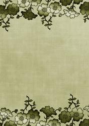 Olive Floral Metallic Edge A4 Backing Paper