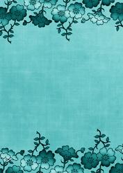 Teal Floral Metallic Edge A4 Backing Paper