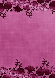 Cerise Floral Metallic Edge A4 Backing Paper