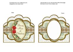 For My Mum at Christmas Green Scallop Card Base Frame