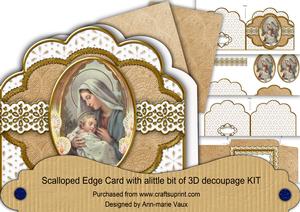 Holy Mother Natural Scallop 3D Step by Step Card Kit