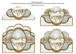 Pretty Snow Scene Silver Anglaise Scallop Bottom Stacker