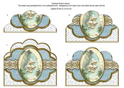 Snow Bells Blue Anglaise Scallop Bottom Stacker