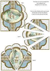 Snow Bells Blue Anglaise Scallop Deco Stacker
