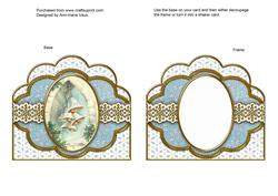 Snow Bells Blue Anglaise Scallop Card Base Frame