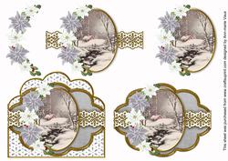 Winter Walk Grey Scallop 3D Decoupage Step by Step