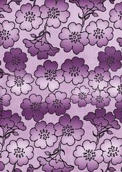 Lilac Metallic All Over Floral Blossom A4 Backing Paper