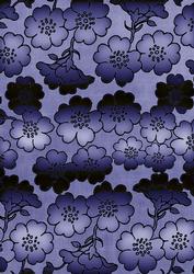 Dark Blue Metallic All Over Floral Blossom A4 Backing Paper