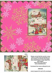 Christmas Our House to Yours Pink Scallop Edge Dl Card