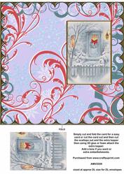 Christmas Snow Door Scallop Edge Dl Card