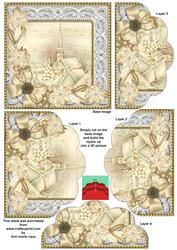 Cream Village Church Poinsettia 5in Scallop Bottom Stacker