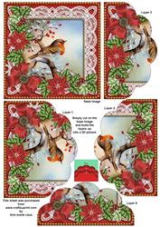 Red Robin Red Poinsettia 5in Scallop Bottom Stacker