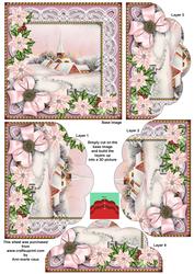 Pink Snow Church Poinsettia 5in Scallop Bottom Stacker