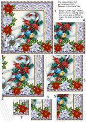 Candy Cane Poinsettia 5in One Corner Stacker