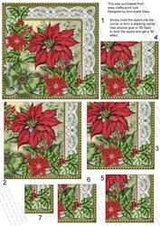 Red Green Poinsettia 5in One Corner Stacker
