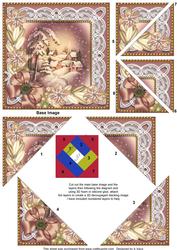 Snowy Village Poinsettia 5in Triangle Spiral Stacker