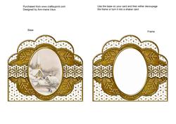 Pretty Snow Village Warm Anglaise Scallop Card Shaker Frame