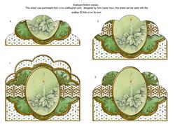 Green Poinsettia Candle Anglaise Scallop Bottom Stacker