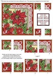 All Red Poinsettias 5in Quad Corner Stacker