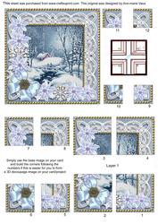 Winter Walk Ice Poinsettias 5in Quad Corner Stacker