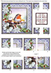 Blue Robin Poinsettias 5in Quad Corner Stacker