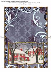 Christmas Houses Scallop Edge Book Card