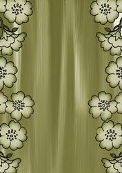 Olive Painted Blossom Edge A4 Backing Paper