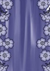 Blue Painted Blossom Edge A4 Backing Paper