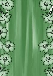 Mid Green Painted Blossom Edge A4 Backing Paper