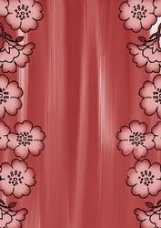 Red Painted Blossom Edge A4 Backing Paper