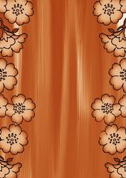 Burnt Orange Painted Blossom Edge A4 Backing Paper
