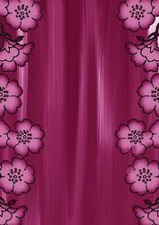 Cerise Painted Blossom Edge A4 Backing Paper