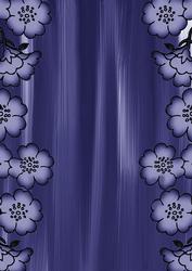 Dark Blue Painted Blossom Edge A4 Backing Paper