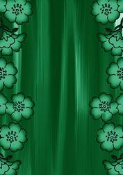 Dark Green Painted Blossom Edge A4 Backing Paper