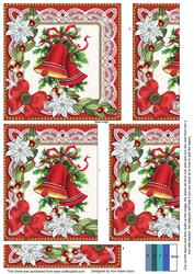 Christmas Bells Poinsettia 5in One Side Stacker