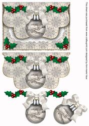 Silver Snow Bridge Bauble Flap Decoupage Step by Step