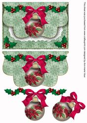 Poinsettia Duo Bauble Flap Decoupage Step by Step