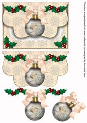 Snow Scene Tree Bauble Flap Decoupage Step by Step