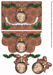Snowy Village Bauble Flap Decoupage Step by Step