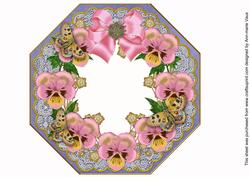 Pink Pansy Blue Lace Octagon 8inch Frame Sheet