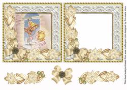 Angel Bell Pulling Poinsettia Reverse Decoupage Step by Step