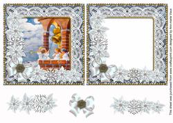 Angel Trio Poinsettia Reverse Decoupage Step by Step