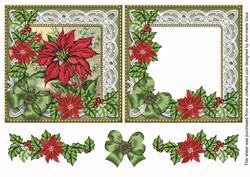 All Green Poinsettia Reverse Decoupage Step by Step