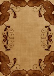 Vintage Tea Poppy Linen Swirl Edge A4 Backing Paper