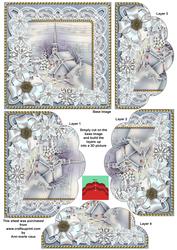 Blue Village Poinsettia 5in Scallop Bottom Stacker
